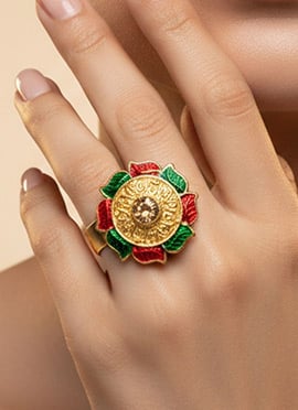 Multicolored Meenakari Stones Ring