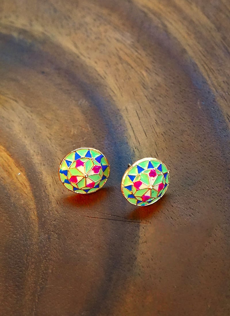 Multicolored Meenakari Studs Festive Wear