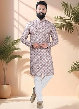Multicolored Soft Cotton Embroidered Sequins And Printed Kurta Pyjama
