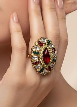 Multicolored Stones Kundan Ring