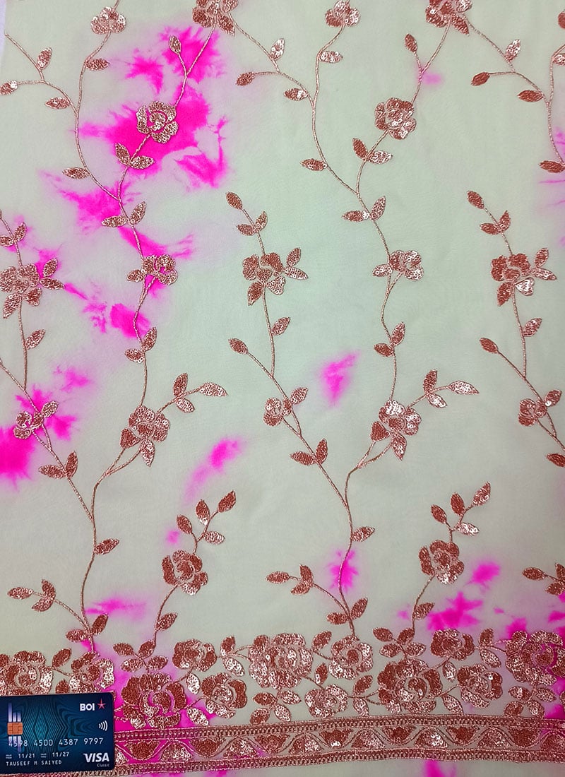 Multicolored Viscose Sequins Fabric