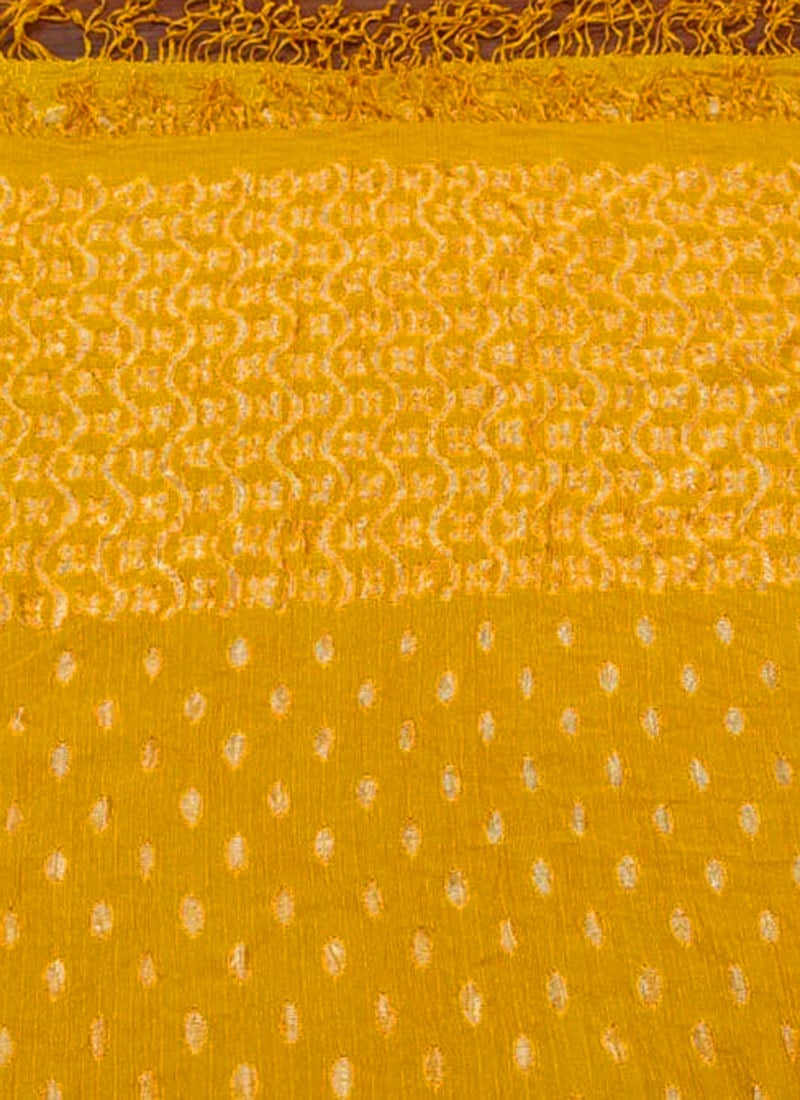 Mustard Art Silk Cotton Zari Dupatta After Six Wear