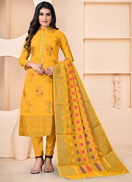 Work Mustard Women Clothing Salwar Kameez
