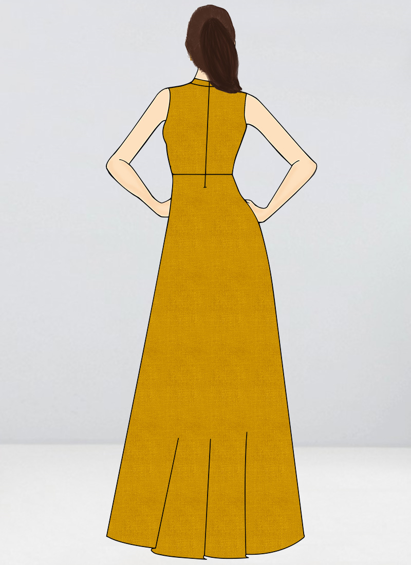 Shop Mustard Collar Neck Gown Made to Measure dress for women in all
