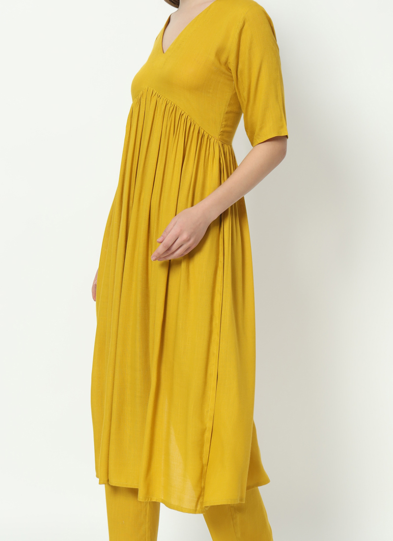 Naqash Mustard Kurta Pant main image 1