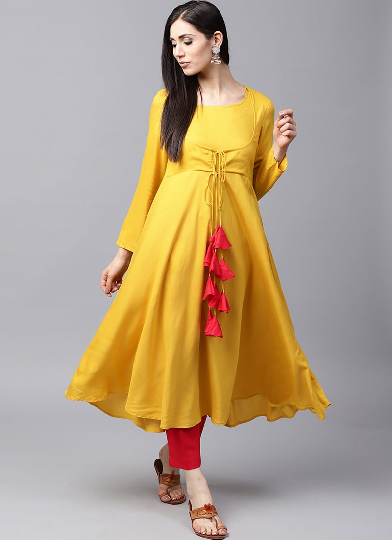 Mustard Cotton Kurti