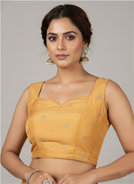 Mustard Pure Silk Cotton Chic Smocking Blouse