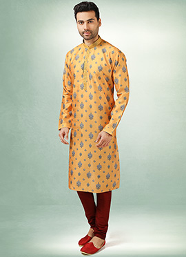 Yellow Kurta Pyjamas For Men's | Latest 