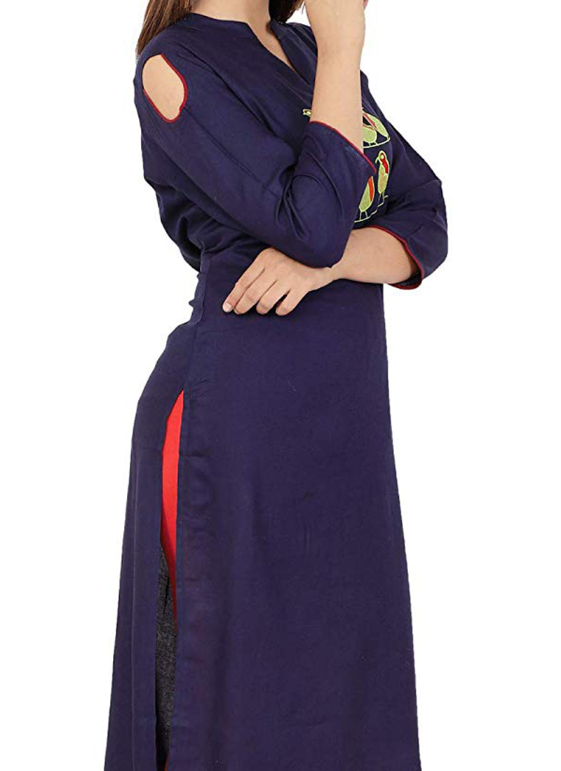 Buy Navy Blue Kurta Leggings Set, Embroidered, kurta leggings set