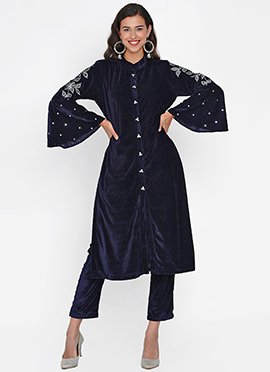 Buy Velvet Indo Western Online | Designer Indo Western Collections