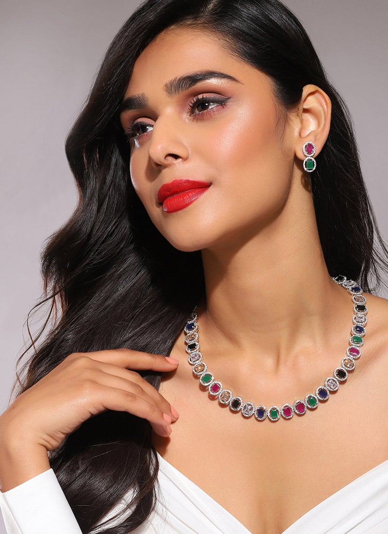 Necklace Of Multicolored Kundan Stone Brilliance Wedding Wear