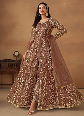 Net Sequins Anarkali Suit