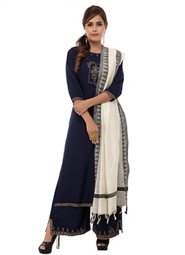 Off White Blended Cotton Dupatta