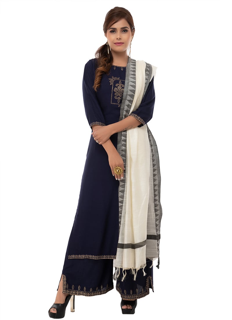 Off White Blended Cotton Dupatta After Six Wear