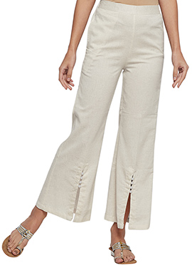white cotton palazzo pants