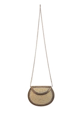 Off White Metallic Moti Hand Bag