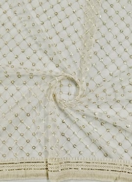Off White Net Dupatta