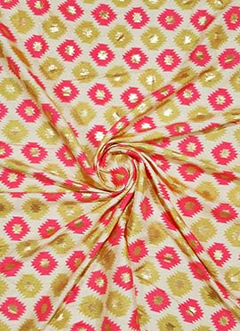 Off White Printed Fabric