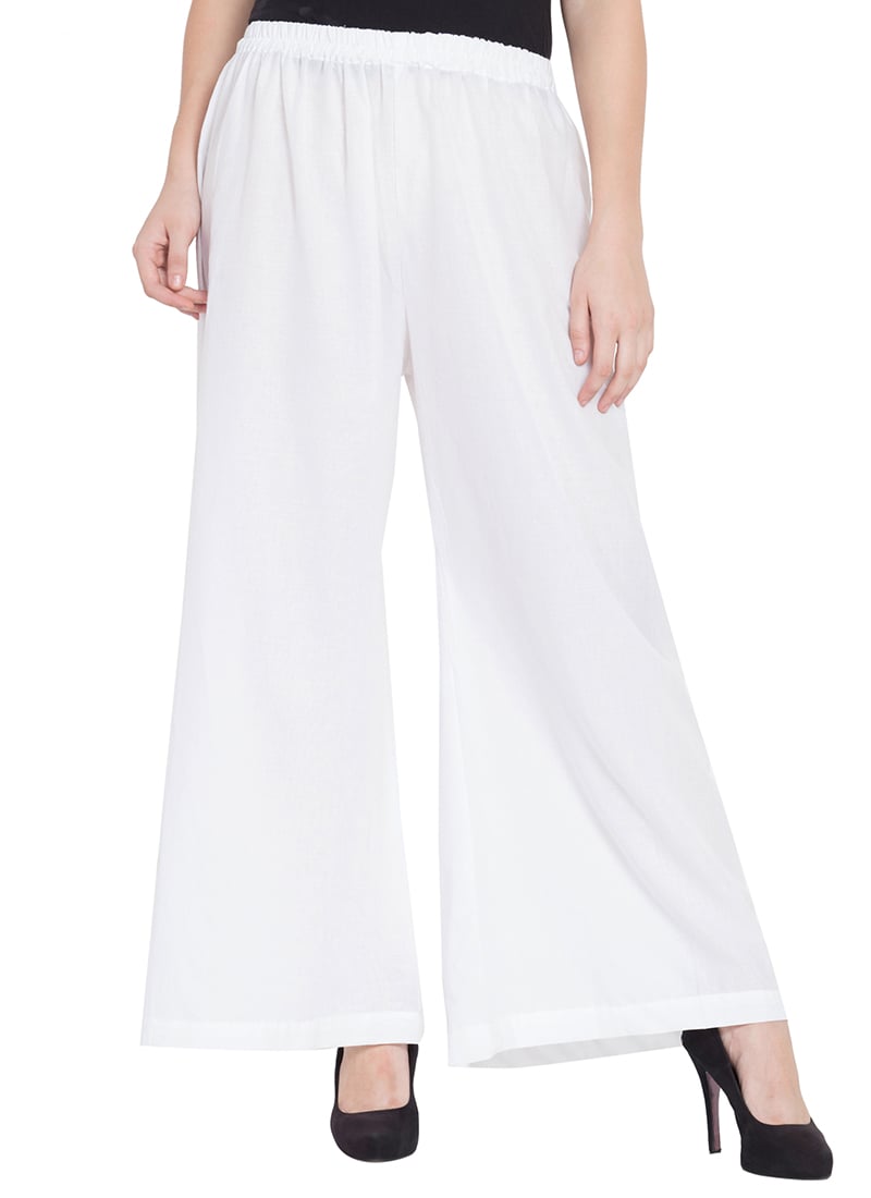 Off White Rayon Palazzo Pant