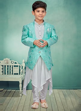 Off White Silk Kids Bandi Set