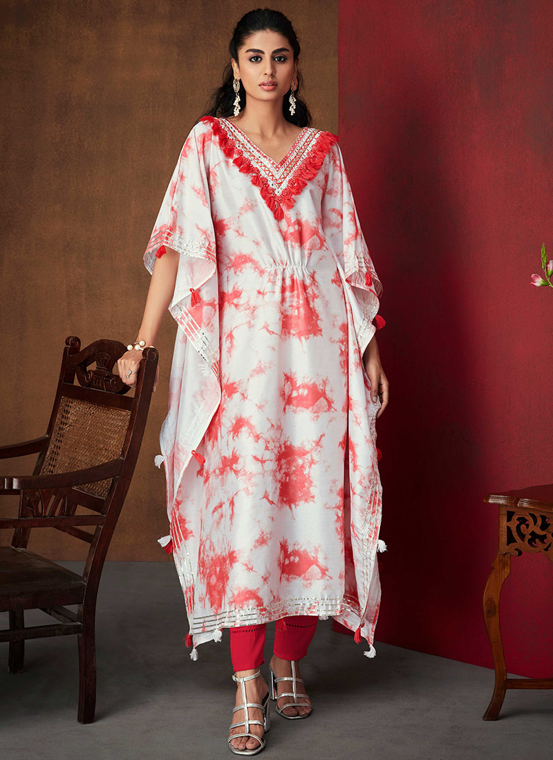 Soft Silk Printed Kaftan Set Party Wear 