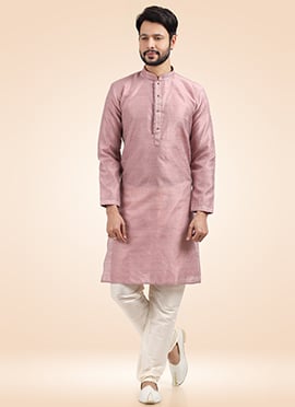 Onion Pink Banarasi Silk Jacquard Kurta Pyjama