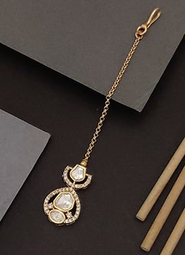 Opulent Golden Kundan And Stone Mangtikka
