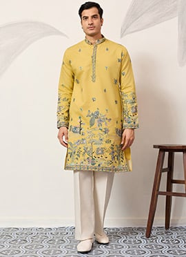 Opulent Maroon Viscose Silk Embroidered Sequins Thread Kurta