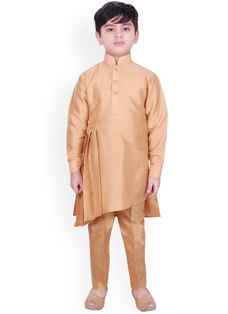 Opulent Silk Dupion Kids Boys Kurta Pyjama Party Wear