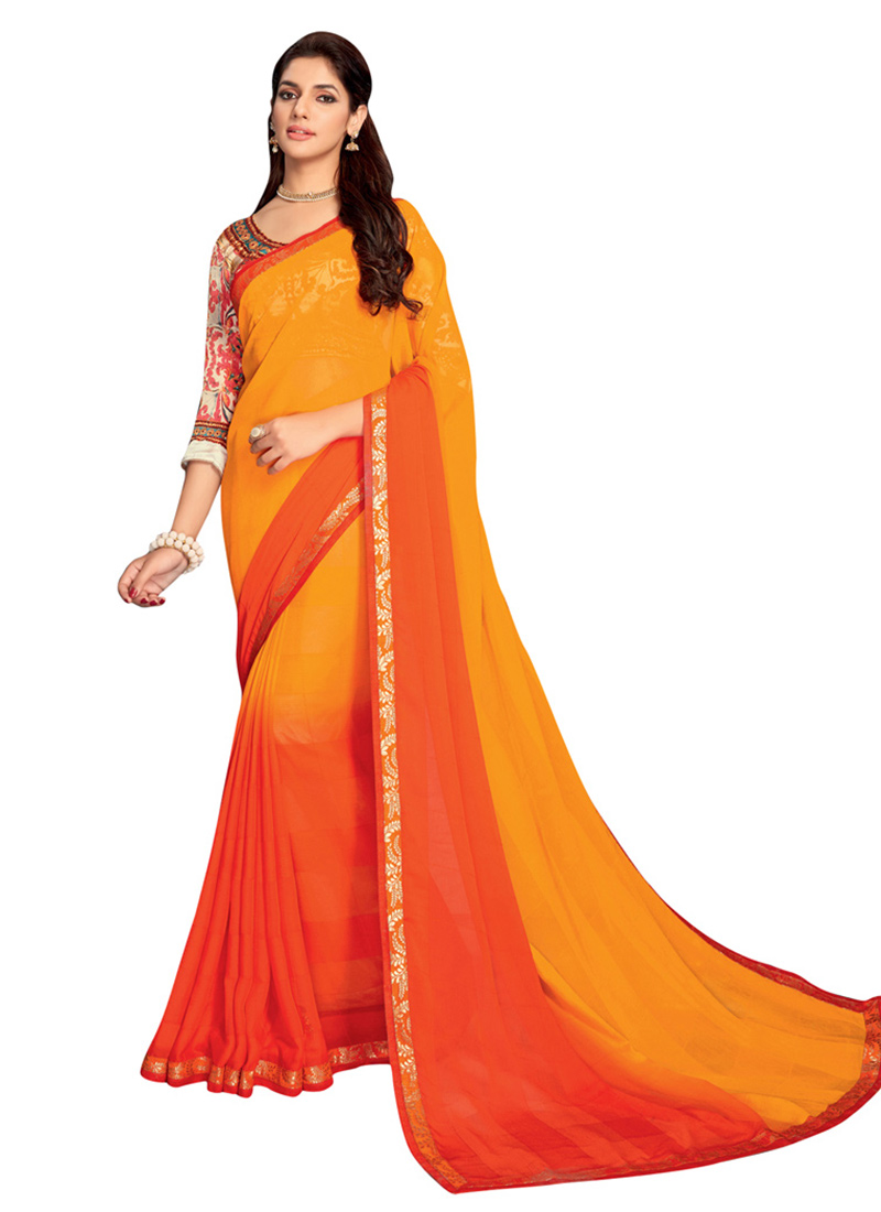 orange saree buy orange saree online in india