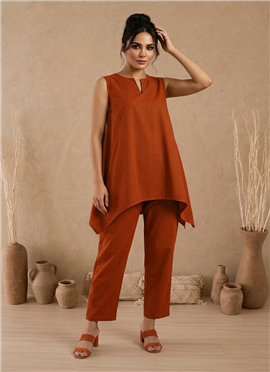Orange Cotton Co Ord Set