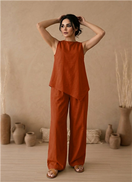 Orange Cotton Co Ord Set