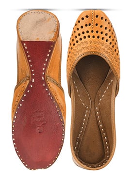 Orange Cut Work Juti