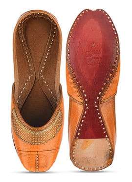 Orange Zari Work Juti