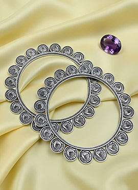 Ornate Silver Oxidised Bangle
