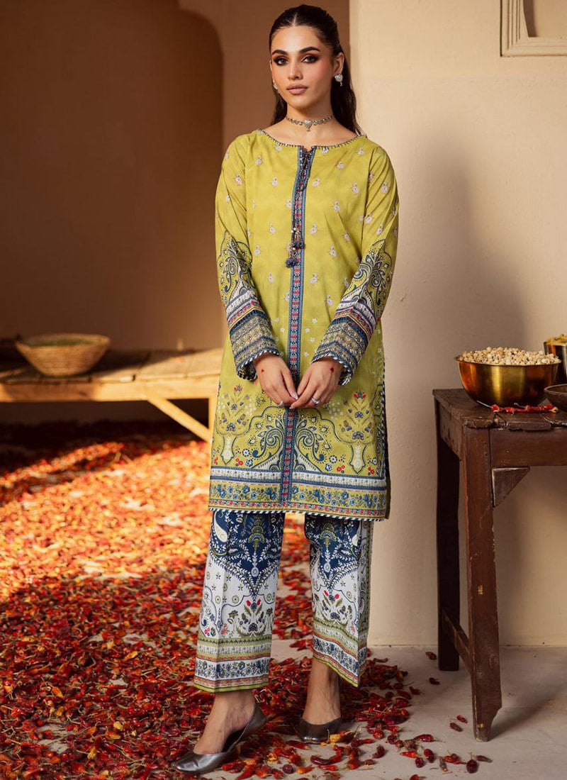 Parrot Green Rayon Digital Print Indowestern Co ord Set After Six Wear