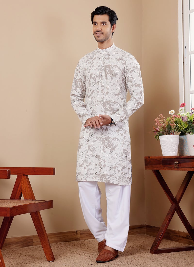 Pastel Green Viscose Tie and Dye Mirror Work Kurta