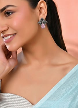 Pastel Pink Kundan Studs