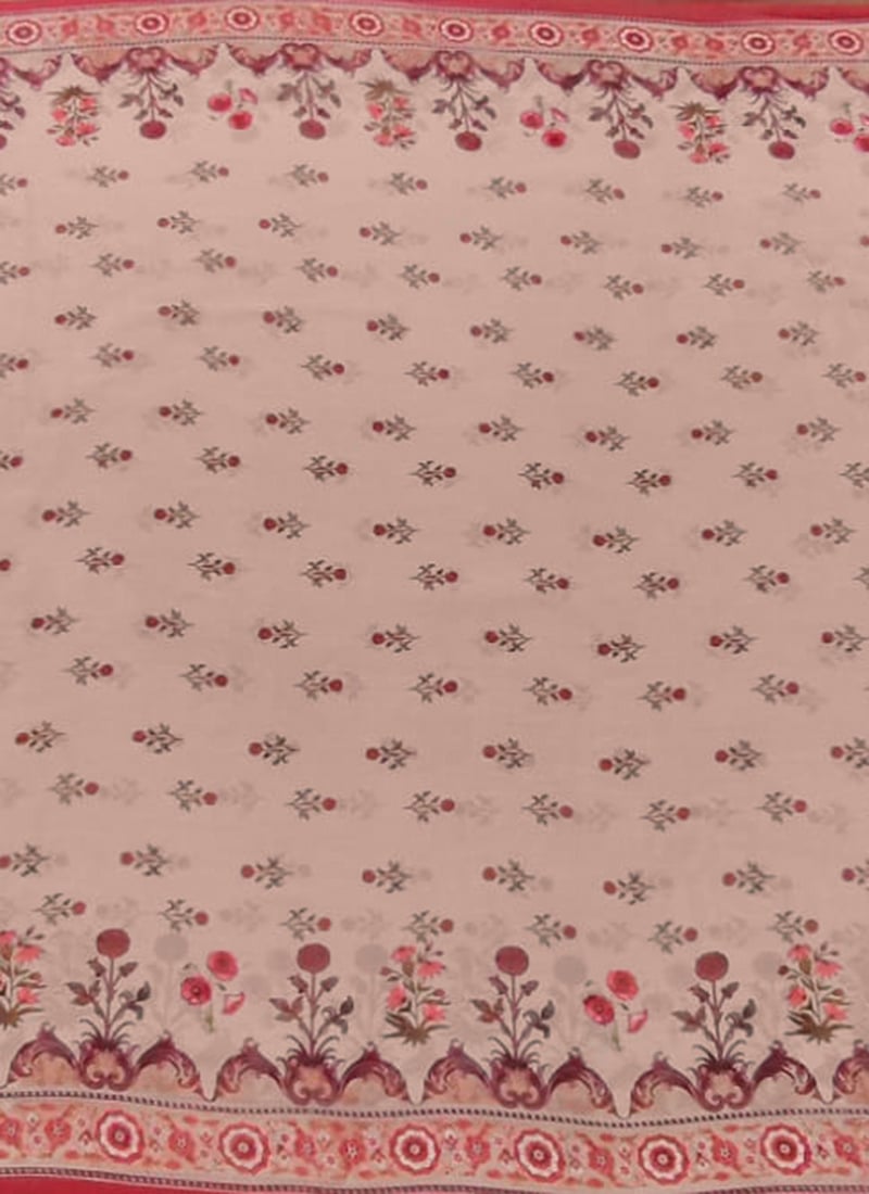 Peach Chiffon Digital Print Dupatta After Six Wear