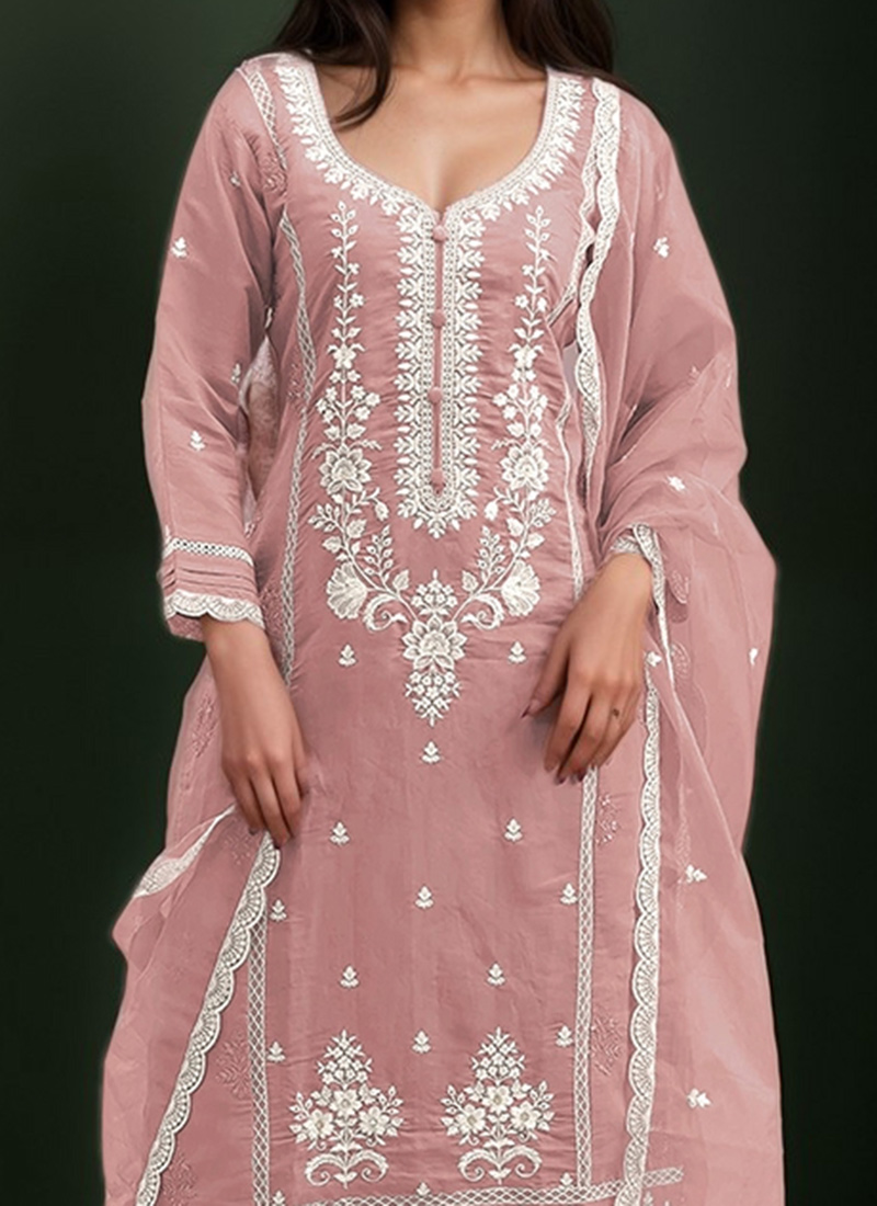 Soft Peach Embroidered Suit main image 0