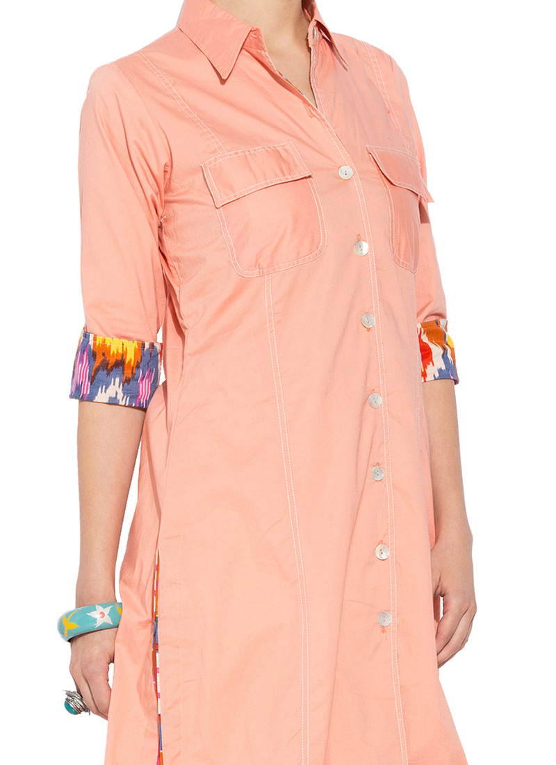KURTI 121-CRIMSON GLOW- PEACH main image 1