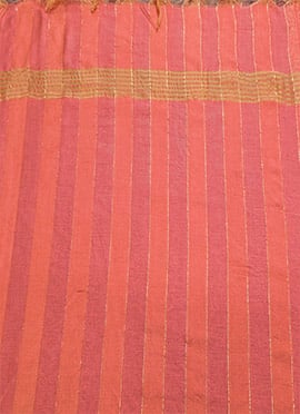 Peach Cotton Zari Dupatta