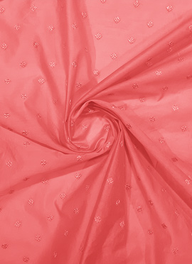Pink Embroidered Cotton Fabric