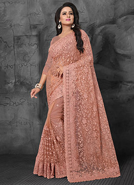 bridal net saree