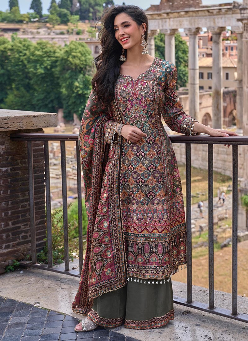 Pink Aarii Gota Patti Embellished Palazzo Suit After Six Wear
