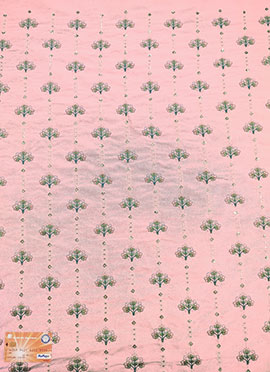 Pink Art Silk Embroidered