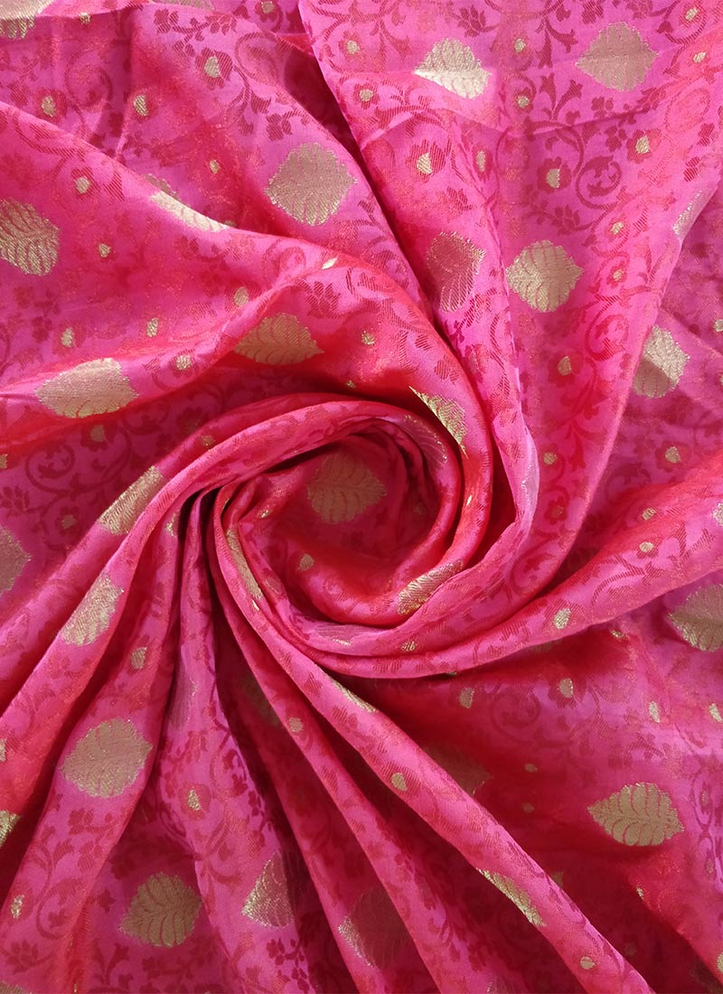 Buy Pink Art Silk Fabric, Art Silk, blended patterned Online Shopping