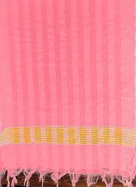 Pink Art Silk Zari Dupatta