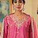 Pink Chinon Silk Embroidered Sequins Palazzo Suit Festive Wear