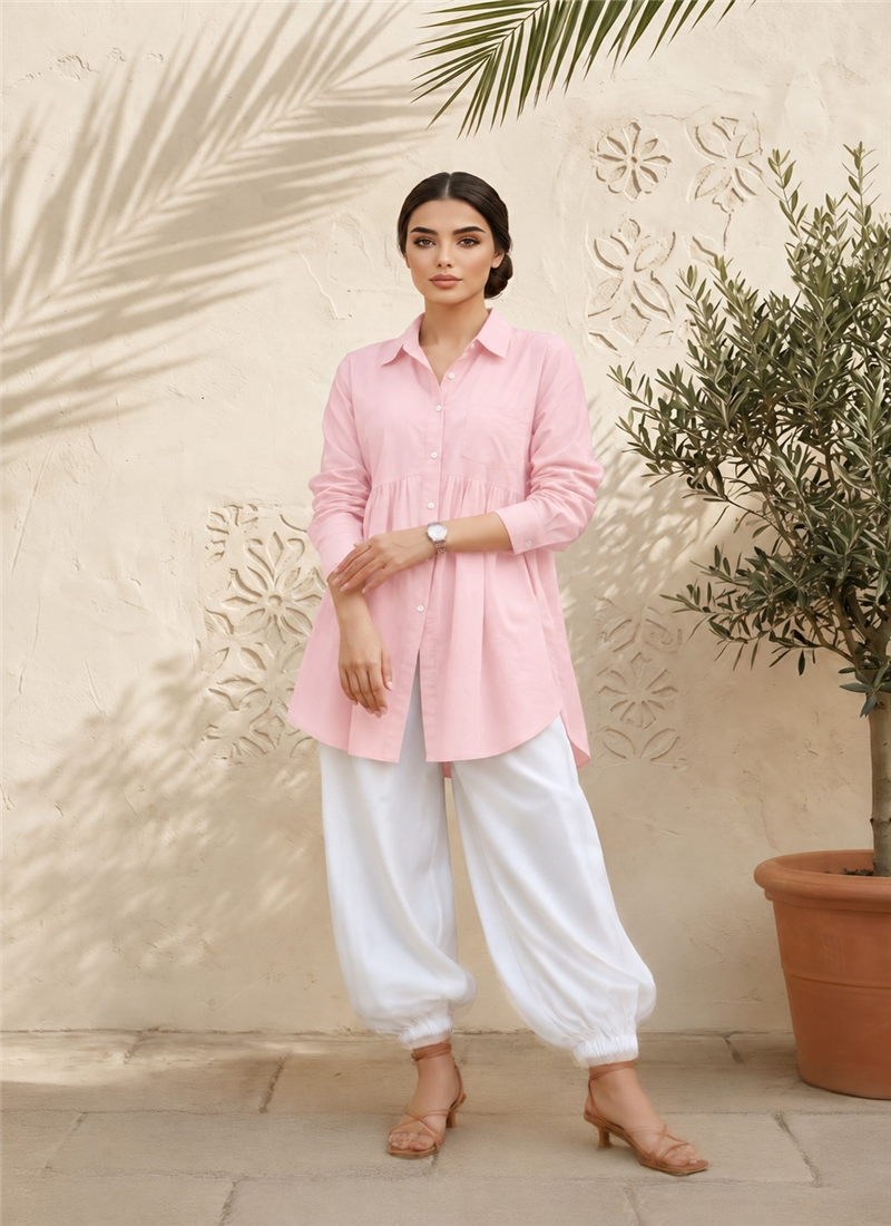Pink Cotton Co Ord Set After Six Wear